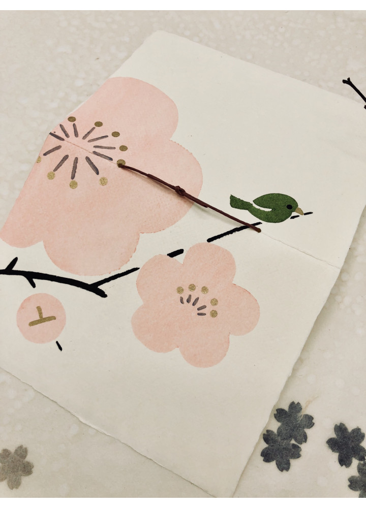 羅工房和紙賀卡 • 櫻花與鳥